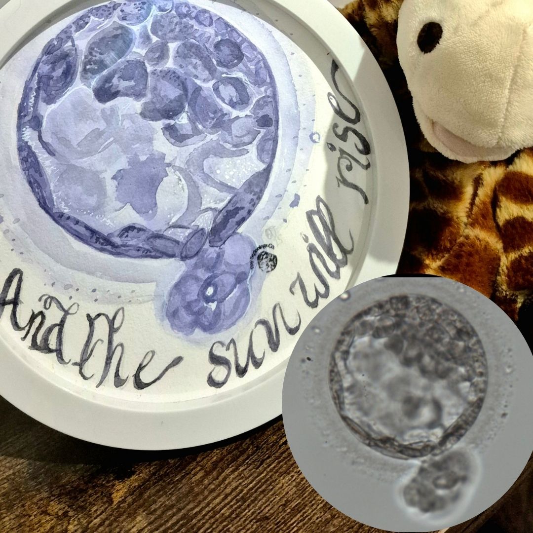 A scan beside its finished hand-painted keepsake