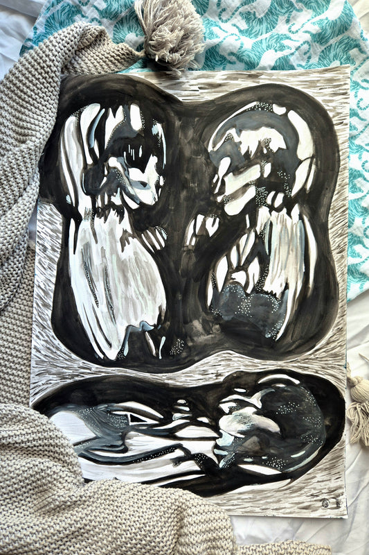 XL A2 Custom Watercolour Ultrasound Painting