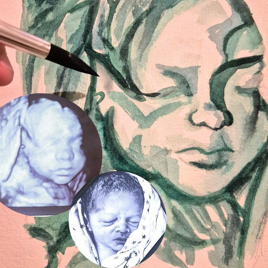 Custom Watercolour Ultrasound Painting