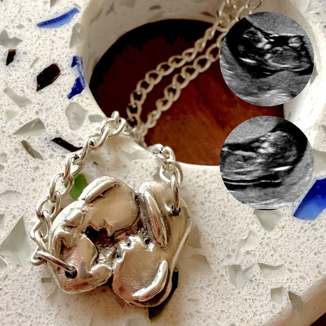 A scan beside its finished hand-painted keepsake