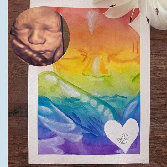 A3 Poster Size Custom Watercolour Ultrasound Painting