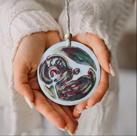 Hand-Painted Baby Ultrasound Christmas Ornament