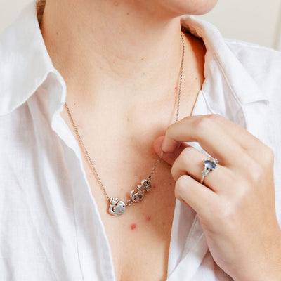 Ultrasound Necklace - Hand-Sculpted 999 Fine Silver Pendant