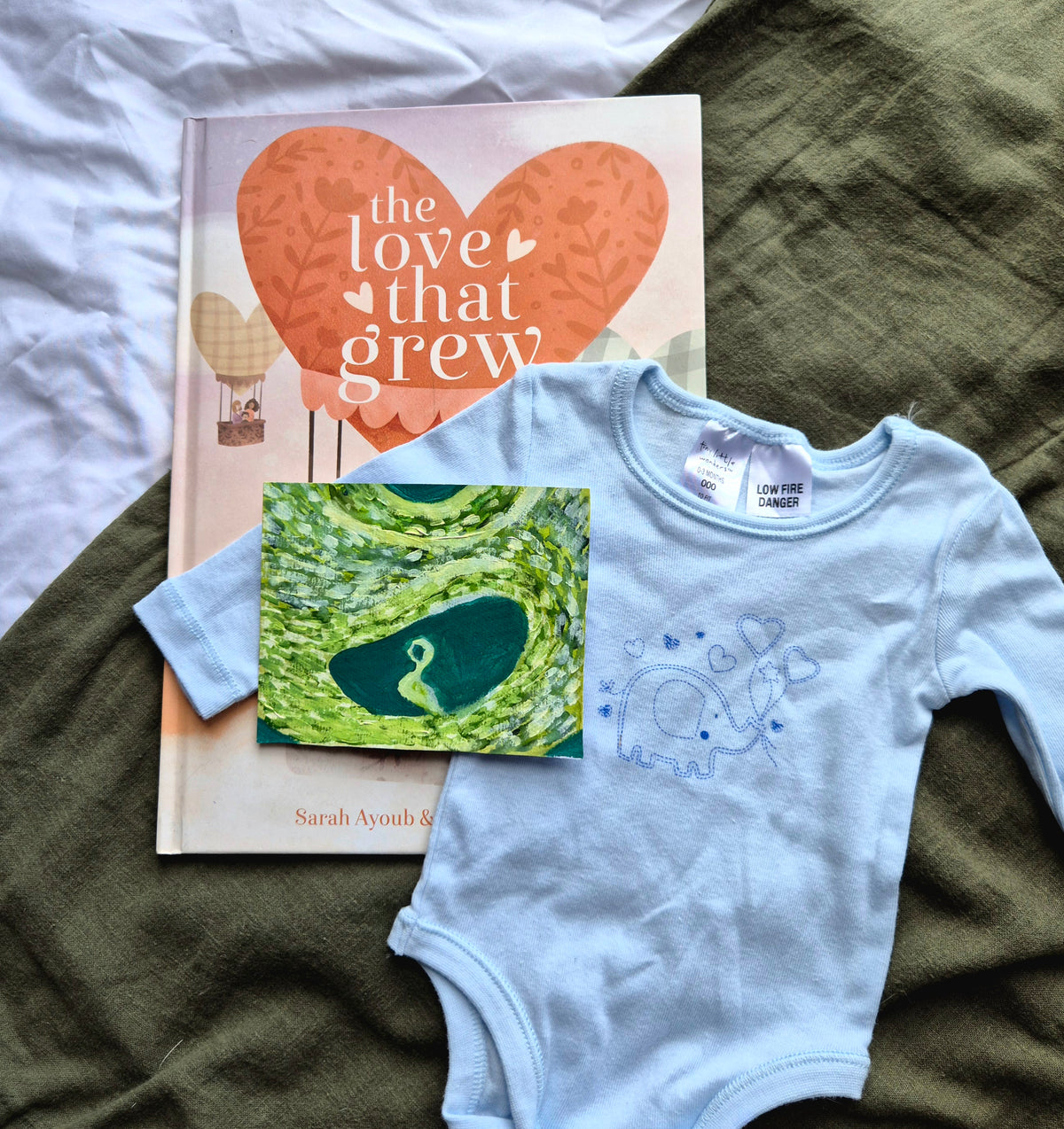 early pregnancy ultrasound painting in green