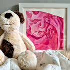 pink watercolour 3d 4d ultrasound sonogram painting